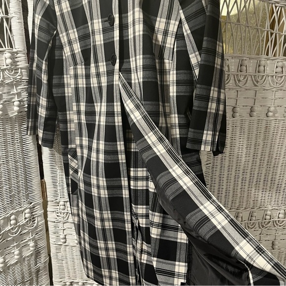Vtg I.N. STUDIO Jacket GLEN PLAID Sz 12 Black White Grey RETRO Mid-Length PREPPY - Picture 4 of 16